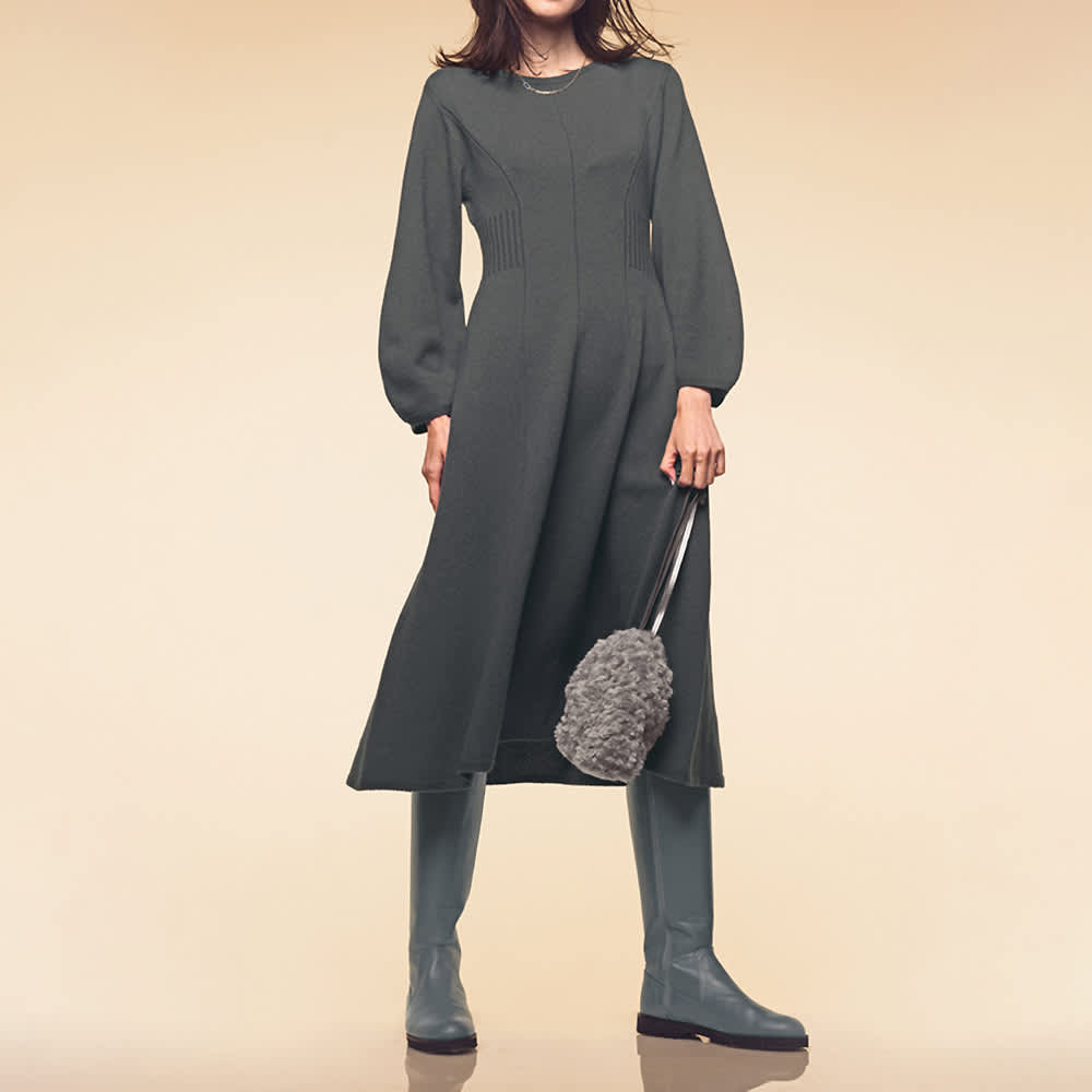 ホールガーメント（R） ウール混 フレア ワンピース（日本製） 通販