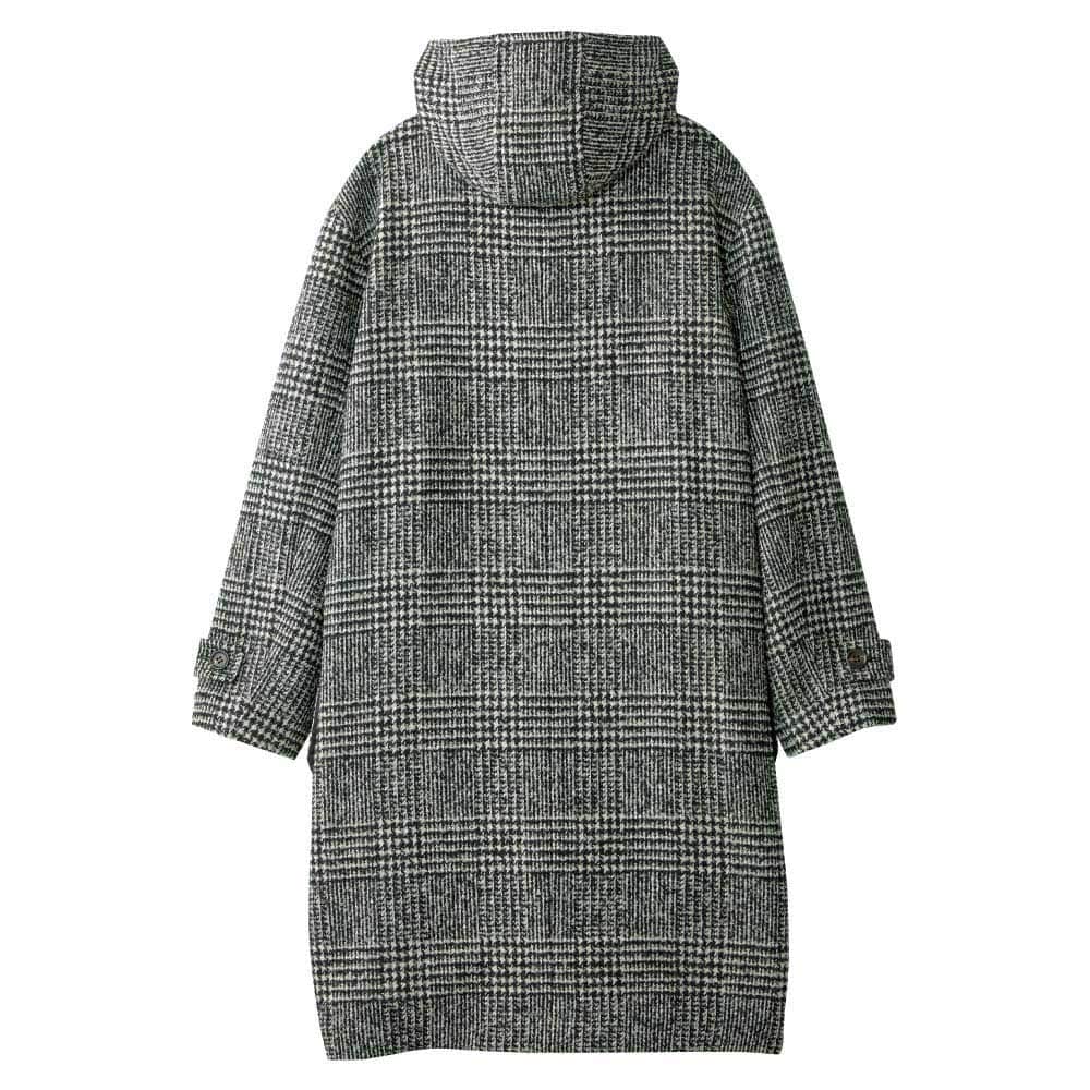 シルク混グレンチェックツイード ダッフルコート 通販 - ディノス