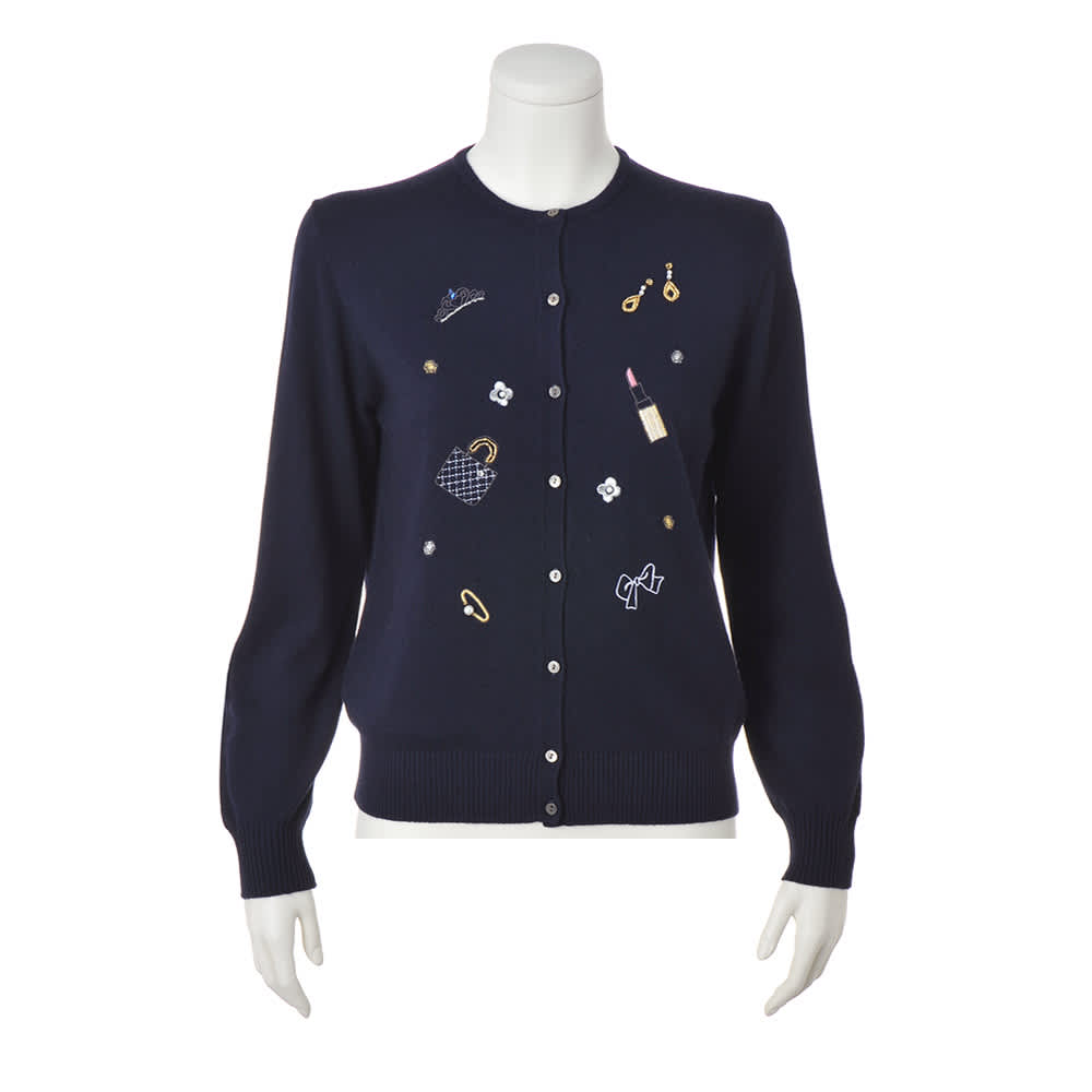 ウールカシミヤ混 ビーズ刺しゅう入り カーディガン 通販 - ディノス