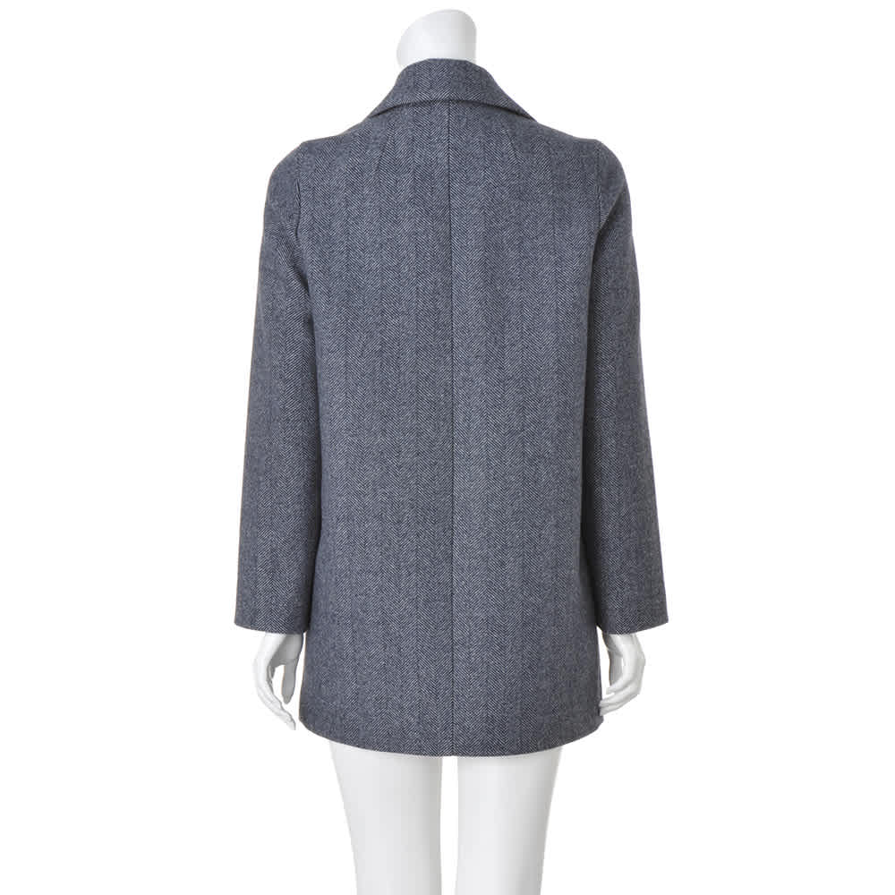 深喜毛織」カシミヤヘリンボーン ツイード ハーフコート 通販 - ディノス