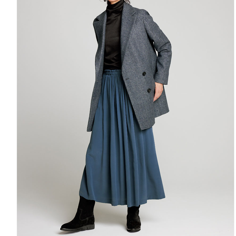 深喜毛織」カシミヤヘリンボーン ツイード ハーフコート 通販 - ディノス