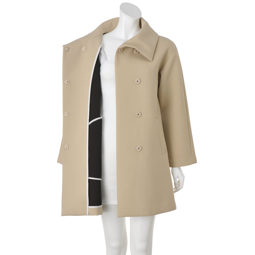 ウール混バイカラー ボンディングコート 通販 - ディノス