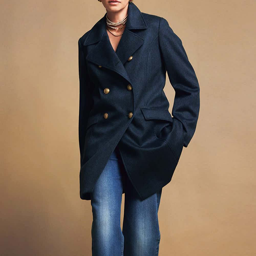 PIACENZA/ピアツェンツァ カシミヤ ヘリンボーン Pコート 通販 - ディノス