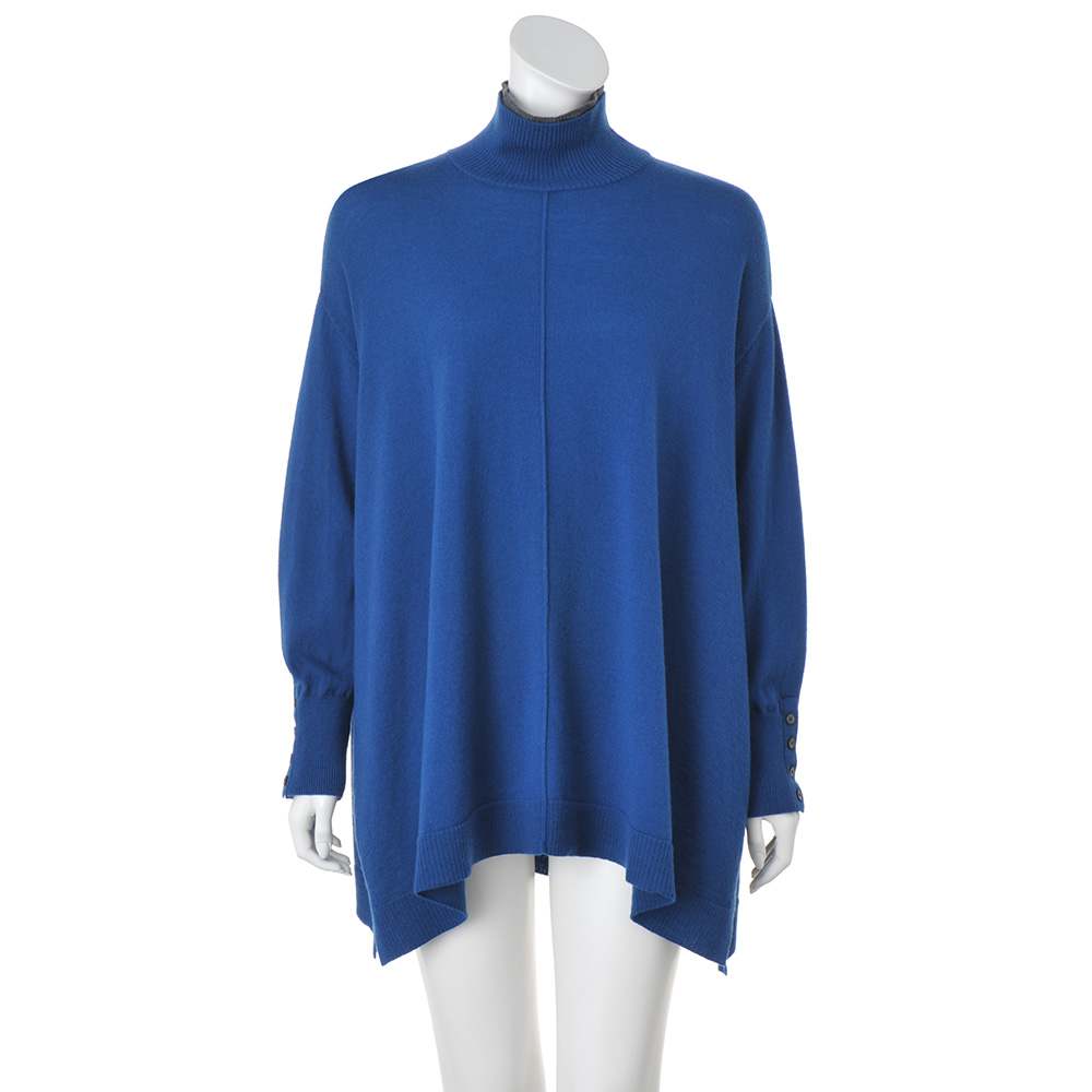 配色使い ポンチョ風 タートル ニットプルオーバー 通販 - ディノス