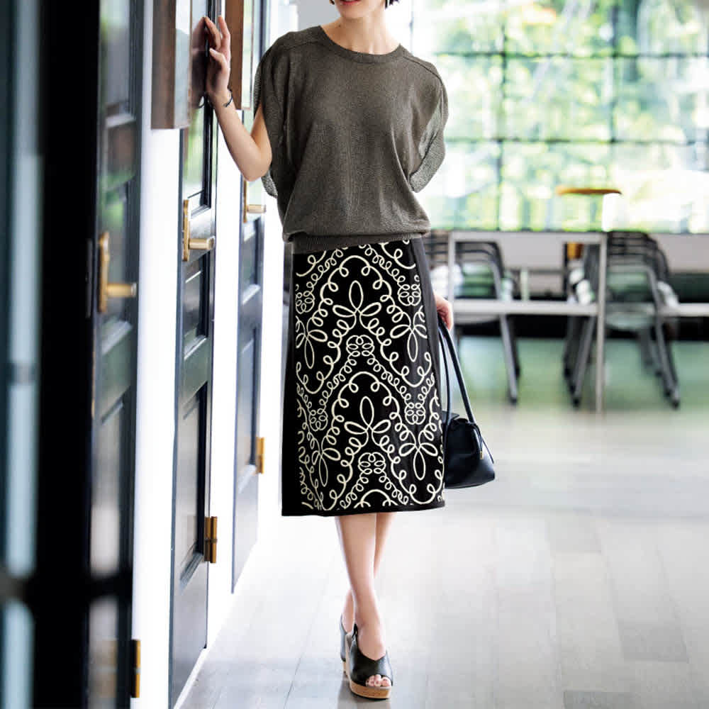 フランス素材 ジャカードリバーシブルAラインスカート 通販 - ディノス