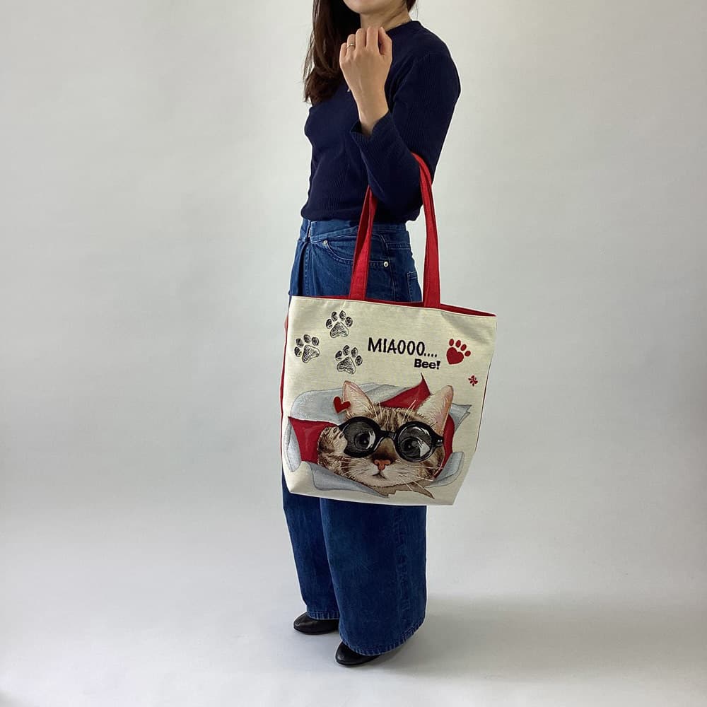 Think Bee！／シンクビー！ メガネネコ トートバッグ 通販 - ディノス