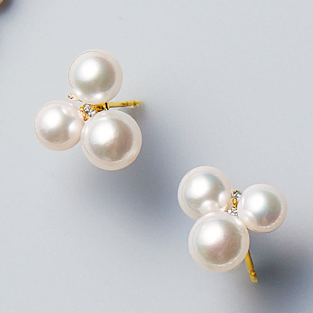 K10 アコヤパール ダイヤ ピアス 通販 - ディノス