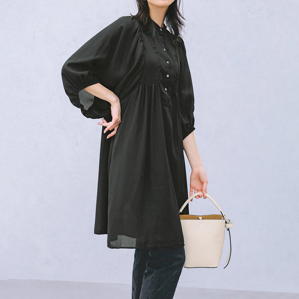 線画風フラワープリント フリル チュニック 通販 - ディノス