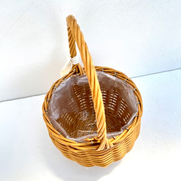 園芸ネット本店｜PPラタンバスケット丸型S・ナチュラル幅18.5cm（3182