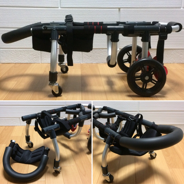□犬用車椅子 歩行器 小型犬用4輪車いす顎乗せタイプ 3kg～8kg位 新品