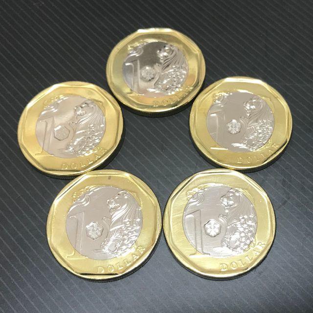 金運アップ☆シンガポールドル1ドル硬貨 × 10枚セット☆強力風水の