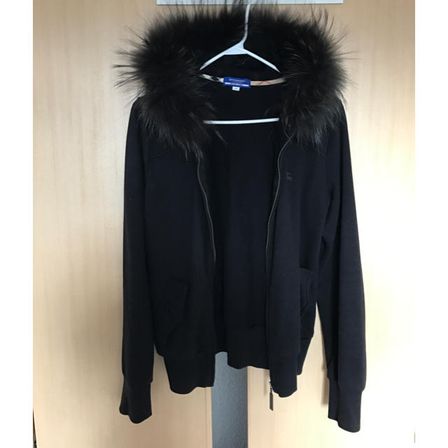 BURBERRY BLUE LABEL - バーバリー ブルーレーベル ファー パーカーの