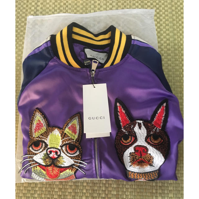 18SS GUCCI アニマルアップリケ ボンバージャケット パープルの通販 by