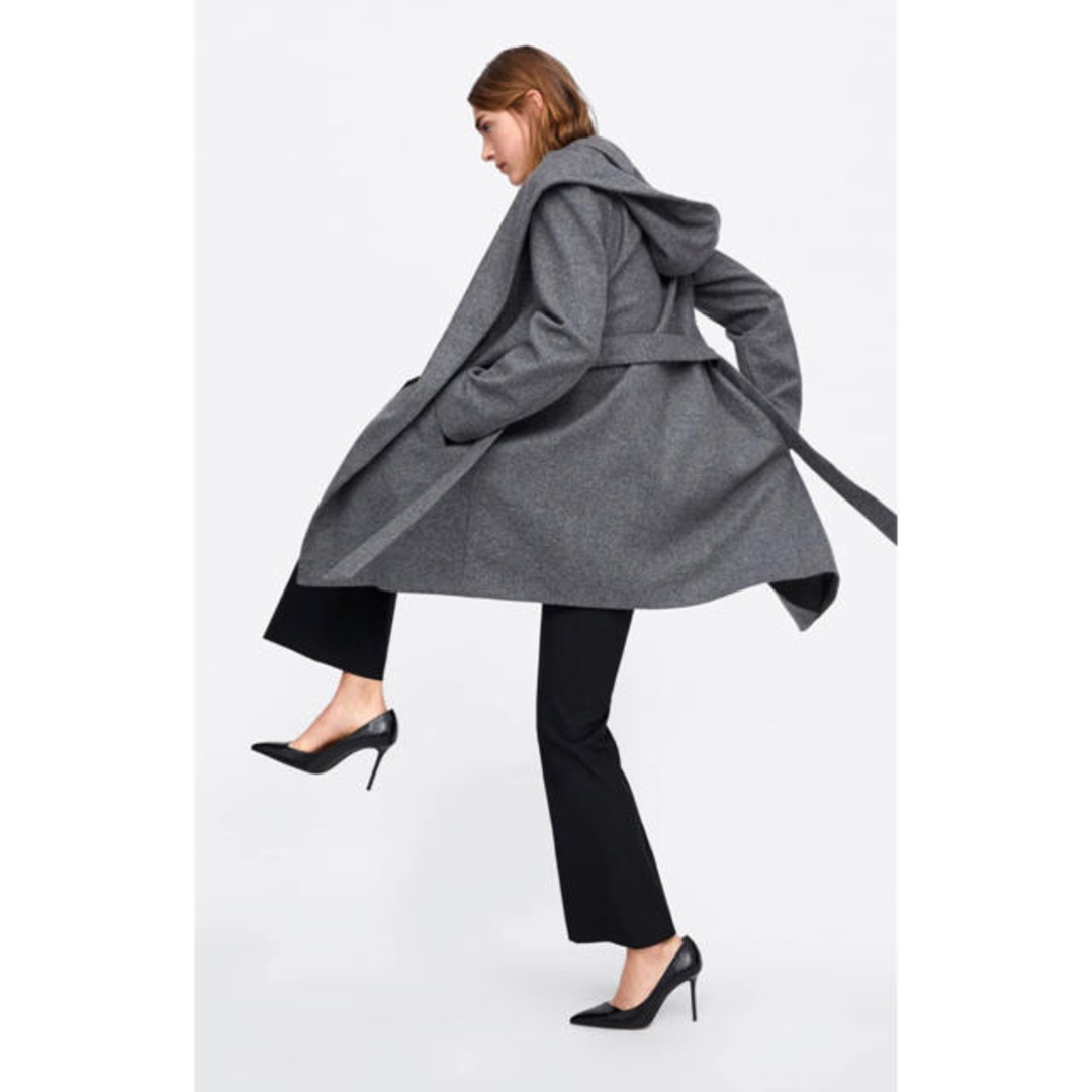 ZARA - 新品☆ZARA ザラ ベルト&フード付きコート アウターの通販 by