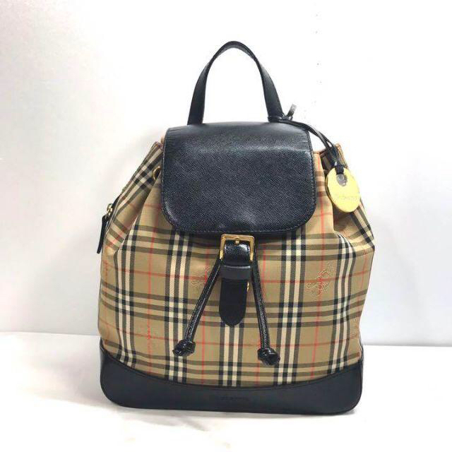 BURBERRY - 593 美品 バーバリー リュック ノヴァチェック 黒の通販 by