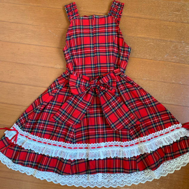 BABY,THE STARS SHINE BRIGHT - 赤チェックジャンパースカートの通販