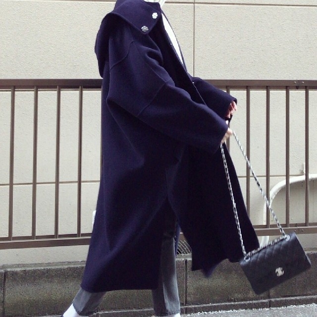 LE CIEL BLEU - ルシェルブルー フードオーバーコート ネイビーの通販