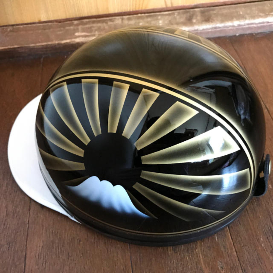 新品塗装品 黒金 富士日章 コルク半 ヘルメットの通販 by paint｜ラクマ