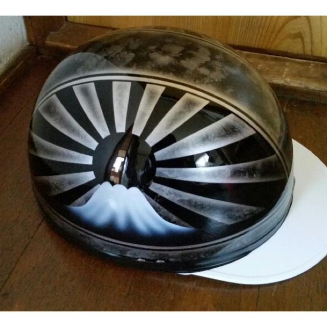 新品ラップ塗装 黒銀 富士日章 コルク半 ヘルメット の通販 by paint