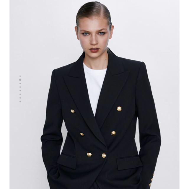 ZARA - ZARA ボタン留めブレザー ゴールドボタン Lサイズの通販 by