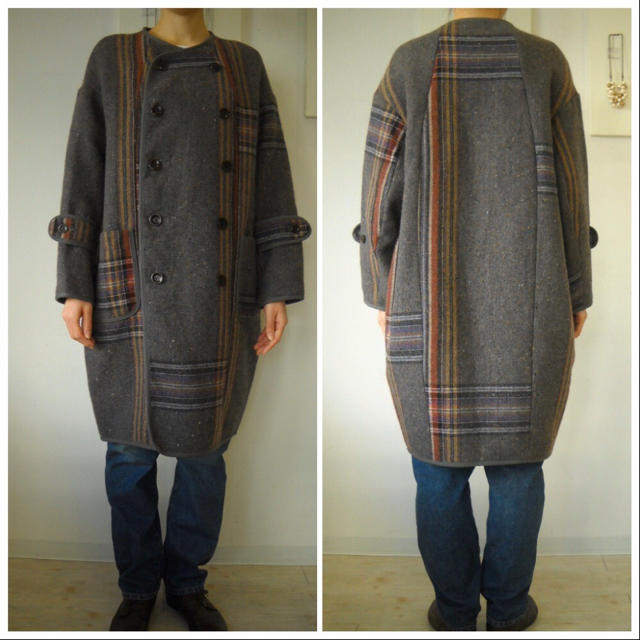 KAPITAL - KAPITAL キャピタル ウール二重織 BIGチェック パフ コート