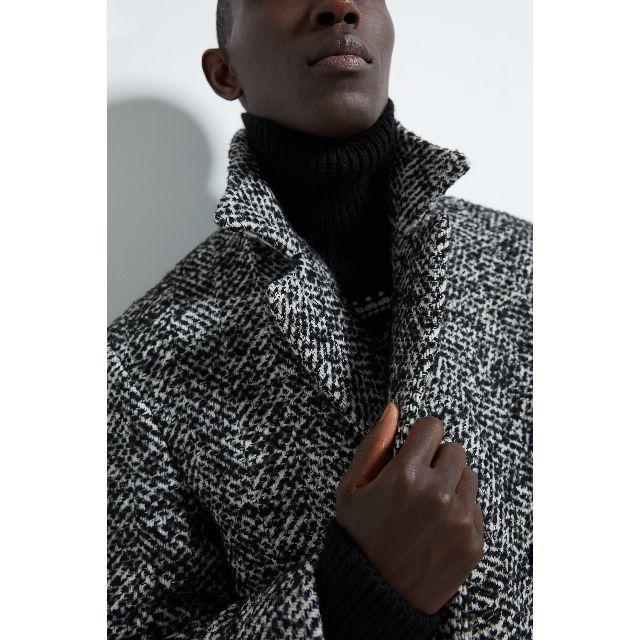 ZARA - 完売品 新品 ZARA ヘリンボーン柄 ダブルブレストコート メンズ