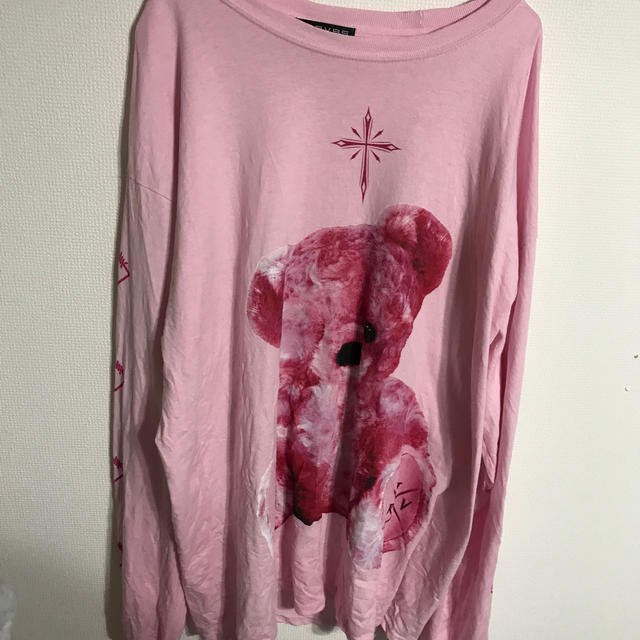 MILKBOY - TRAVAS TOKYO FURRY BEAR くま ビッグロングTシャツピンクの