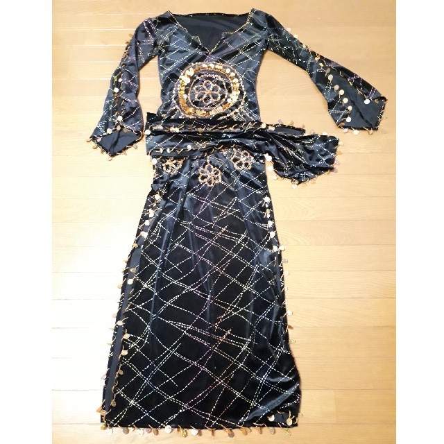 大幅値下げ】サイーディドレス (ベリーダンス衣装、黒、ブラック)の