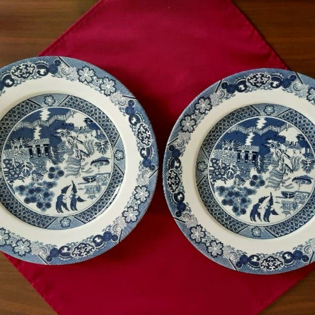 値下げ】景徳鎮 青花大皿 2枚セット 中国伝統工芸品 陶磁器の通販 by