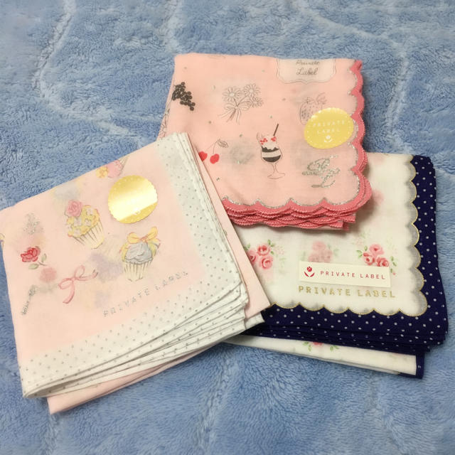 PRIVATE LABEL - プライベートレーベル ハンカチ3枚セットの通販 by