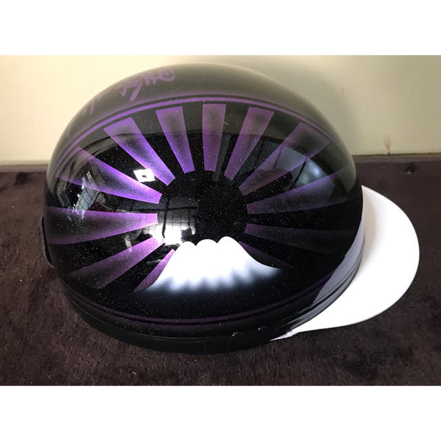 7色ラメ 紫黒 富士日章 コルク半 ヘルメット の通販 by paint｜ラクマ