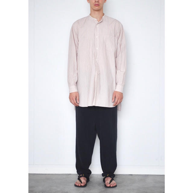 COMOLI - 【18ss/希少】comoli バンドカラーシャツ ピンクストライプ