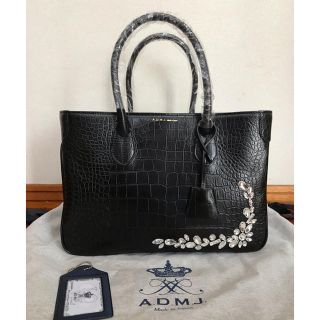 A.D.M.J. - 【新品・未使用】ADMJ スワロフスキー クロコ型押しトート