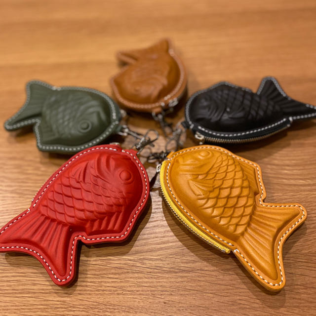 461ことり様専用⭐︎栃木レザー⭐︎イエロー×シルバー⭐︎たい焼き