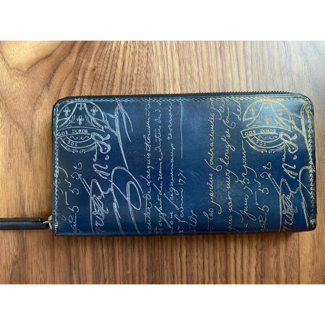 BERLUTI - ベルルッティ 長財布 ダブルスタンプ ブルーゴールド