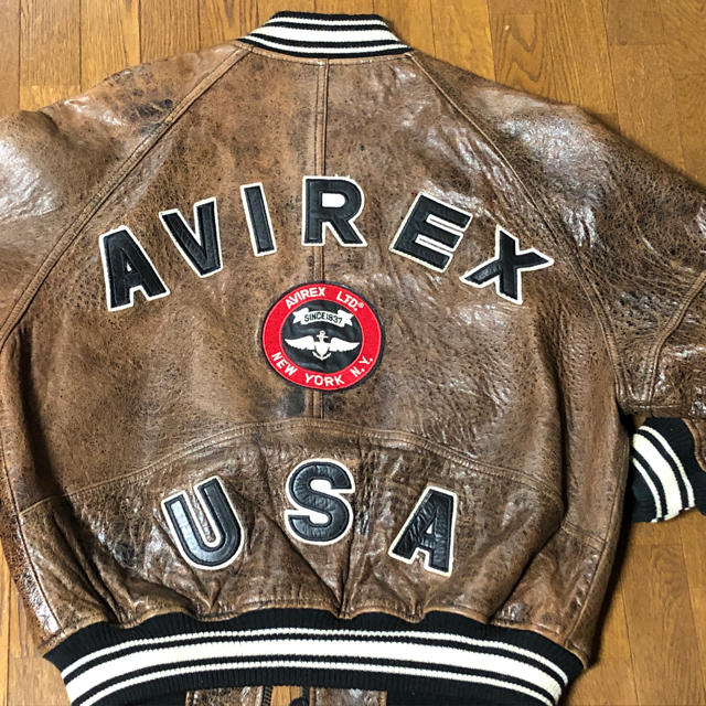 AVIREX - 美品！アビレックス革ジャンビンテージ加工 の通販 by