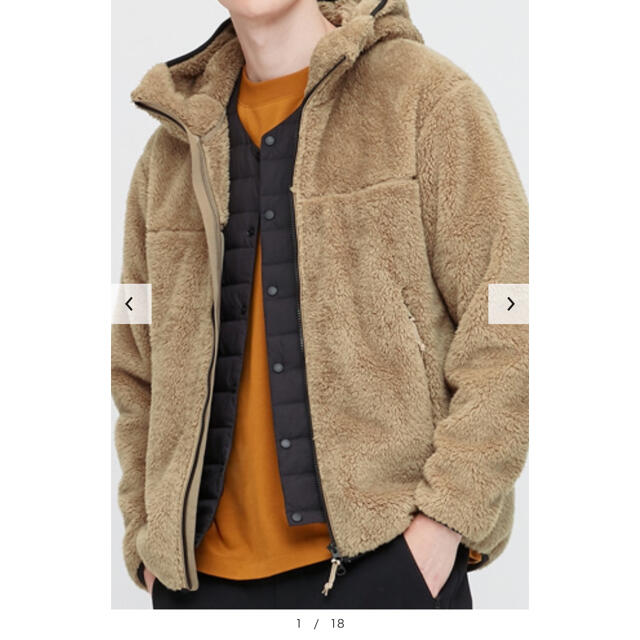 UNIQLO - ユニクロ防風ファーリーフリースフルジップパーカ XL ボア