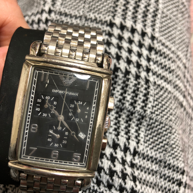 EMPORIO ARMANI - エンポリオ アルマーニ 腕時計メンズ シルバー黒