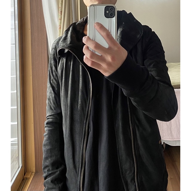 Rick Owens - RICK OWNS 斜めジップ×バーナー加工 ラムレザーの通販 by