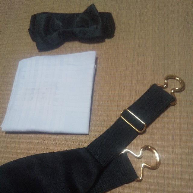 美品 ☆ カマーバンド 蝶ネクタイ チーフ サスペンダー4点セットの通販