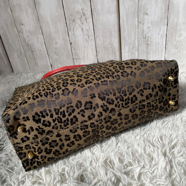 希少 ○フェンディ S.A.S. ハンドバッグ 豹柄 レオパード 総柄 B24-011