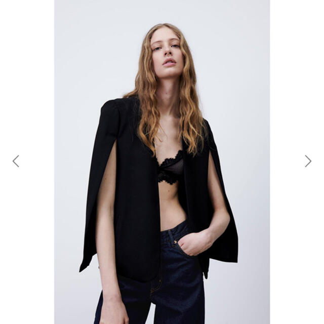 ZARA - 新品未使用♡ ZARA ケープジャケット スリットケープ ブラック