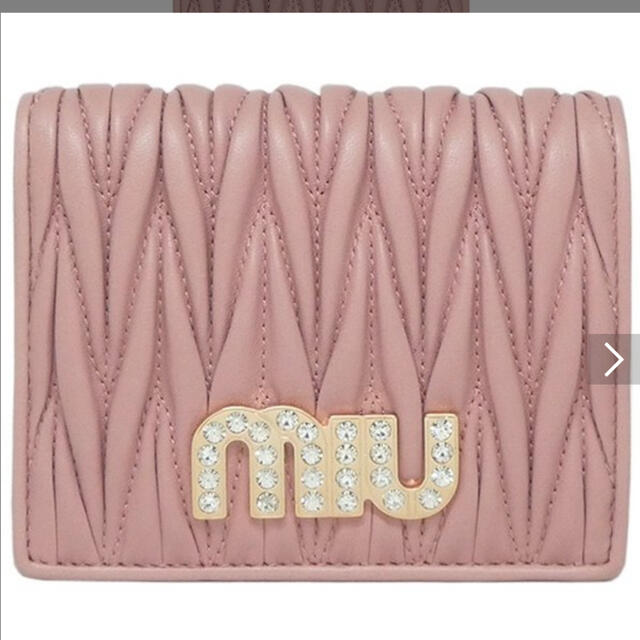 MIU MIU - miumiu マテラッセ クリスタル ピンク 二つ折 財布 の通販