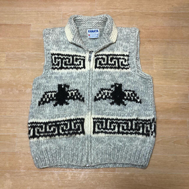 KANATA - CANADA製 KANATA 旧タグ カウチン ベスト サンダーバード