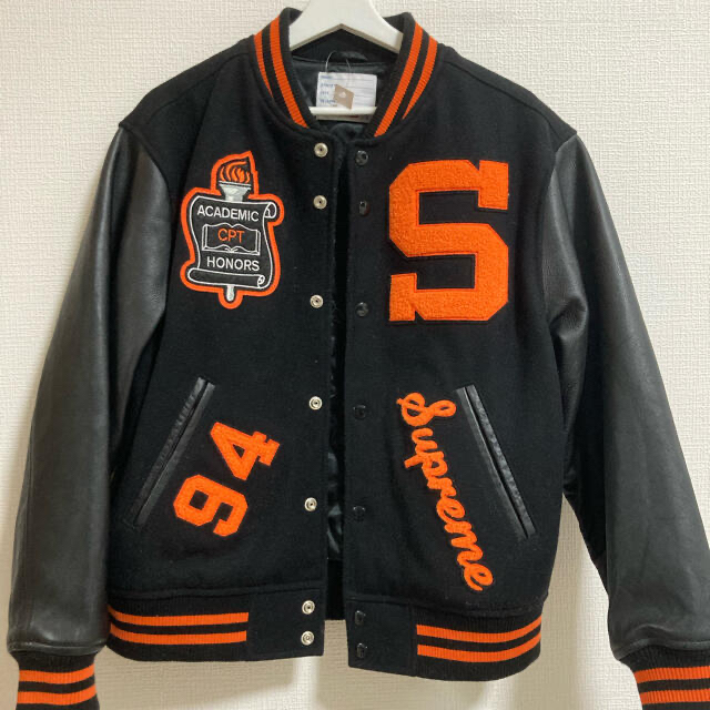 Supreme - supreme 正規品 Team Varsity Jacket オレンジ Sの通販 by