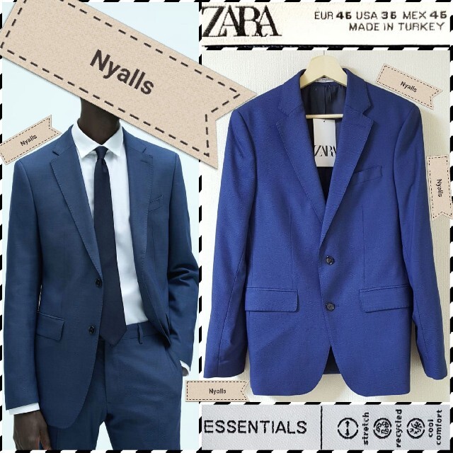 ZARA - ZARA MAN☆新品☆タグ付き☆ブルー☆セットアップ☆スーツ