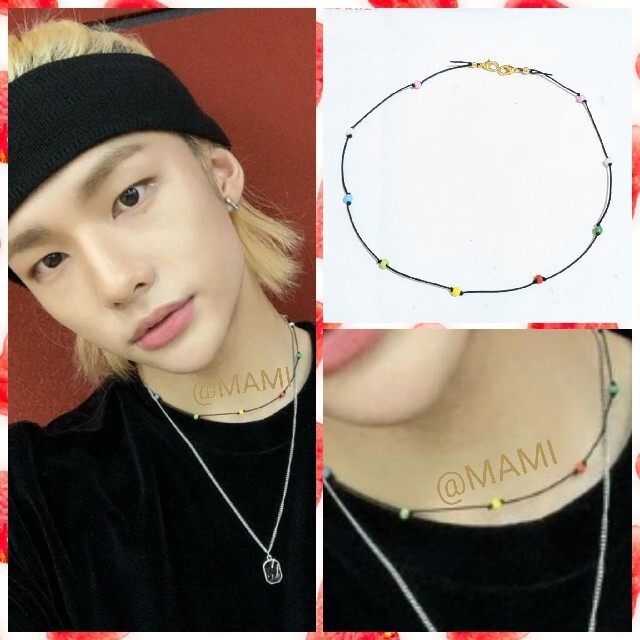 ♥️stray kids ヒョンジン カラフルビーズ ネックレス ❤ジニ ジナの