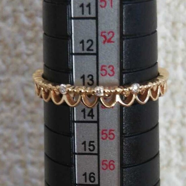 agete - アガット K10 ダイヤモンド リング 13号 レース 透かし