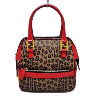FENDI ヒョウ柄ハンドバッグ 可愛いハンドル 軽量 今年のラッキー