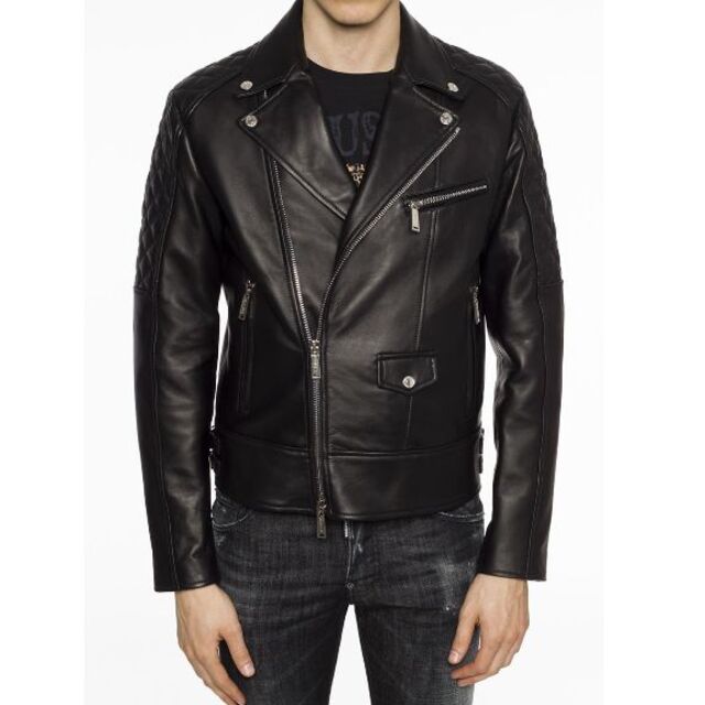 DSQUARED2 - DSQUARED2 ラムレザー キルティング 装飾 ライダース